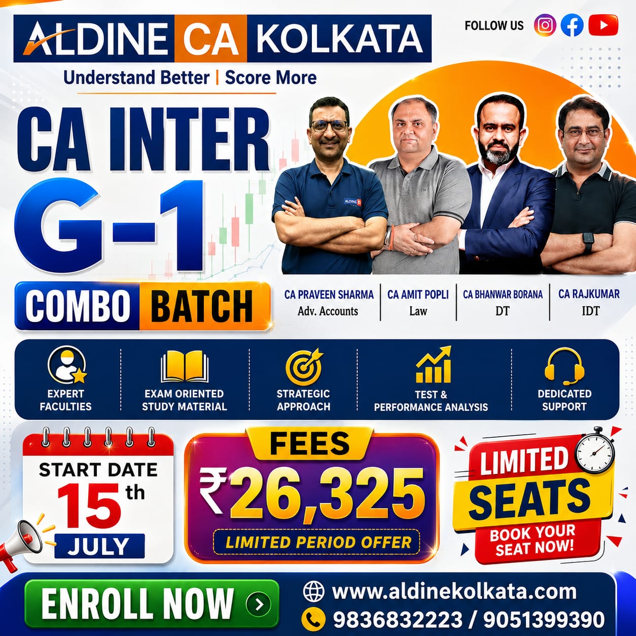 CA INTER GROUP 1 COMBO NEW LIVE BATCH BY ADV ACC - CA Parveen Sharma , LAW - Ca Amit Popli , DT - CA BHANWAR BORANA , GST - CA RAJKUMAR