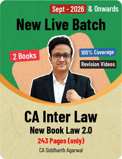 CA Inter Law New Regular Batch for January 2027 - Siddharth Agarwal Sir