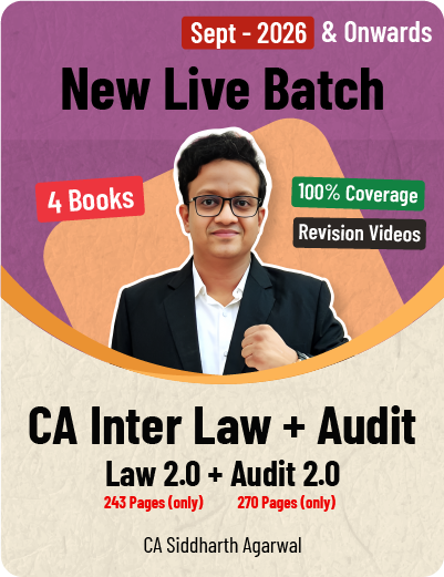 CA Inter Law & Audit - Regular Batch for January 2027 - Siddharth Agarwal Sir