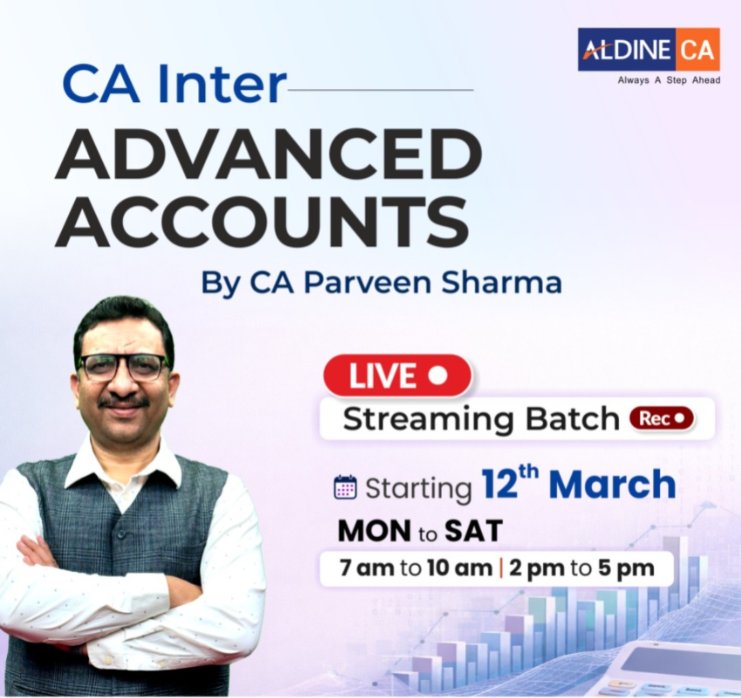 CA Inter Advanced Accounting (Live &Recorded) Batch For Sep 26, Jan 27 & Onward Exams By CA Parveen Sharma