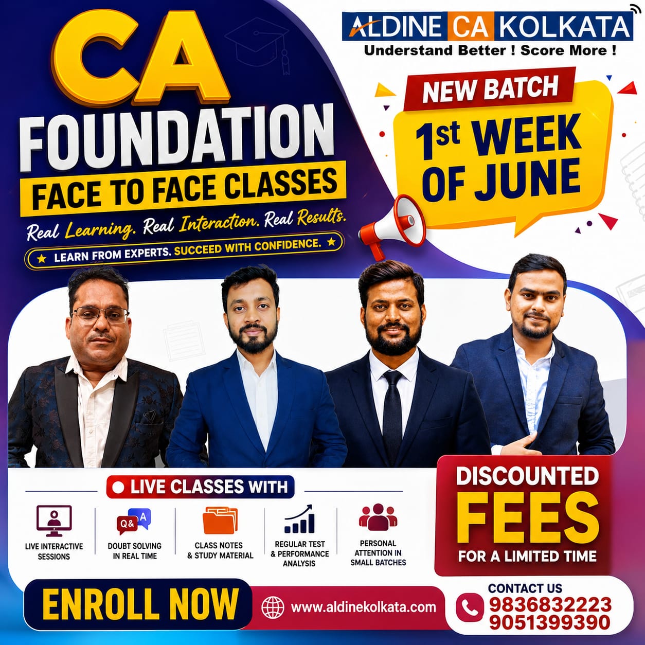 CA Foundation: Live @ Face to Face – New Batch