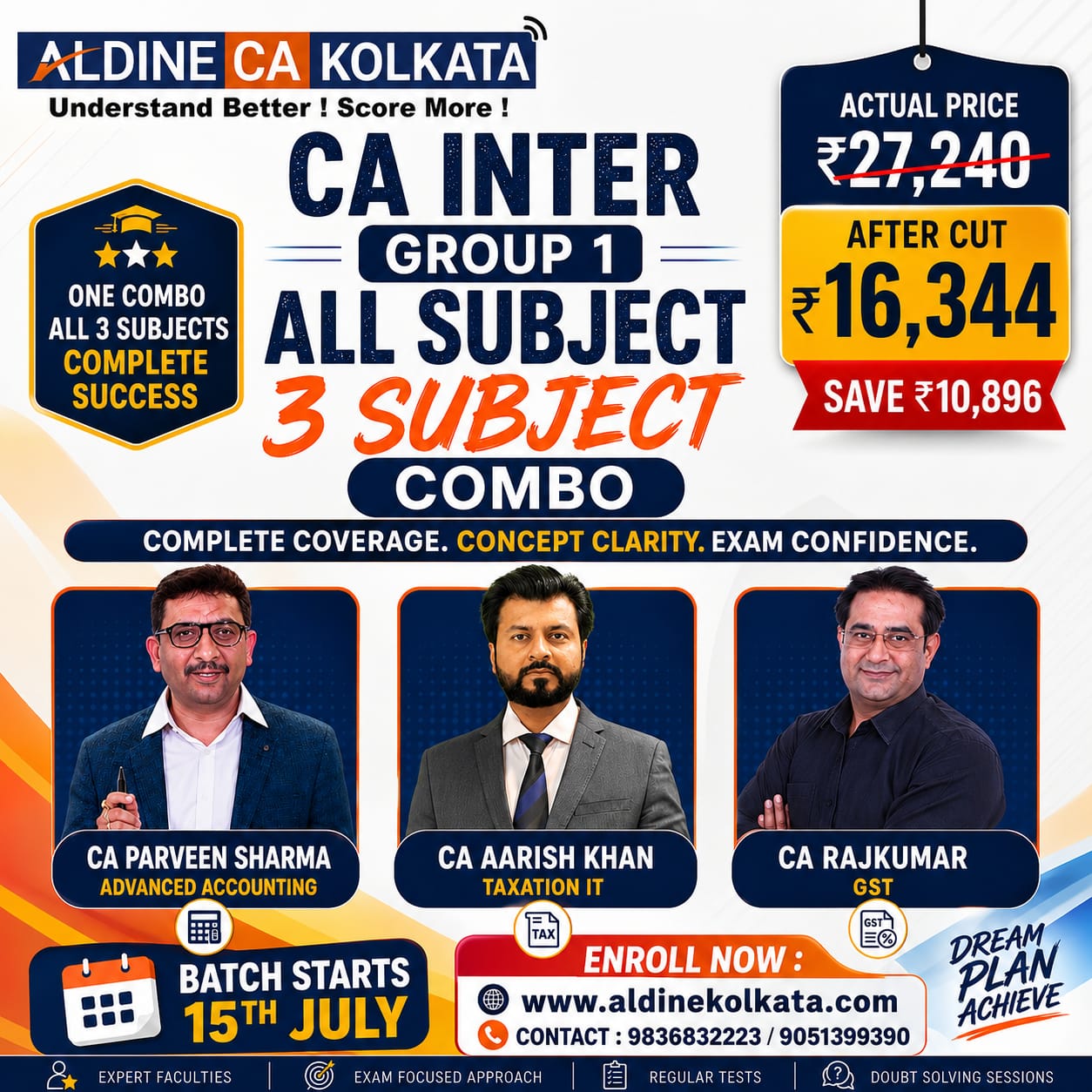 CA Inter Group 1 Combo – ADV ACC, IT & GST for Jan 27 & May 27 Exams